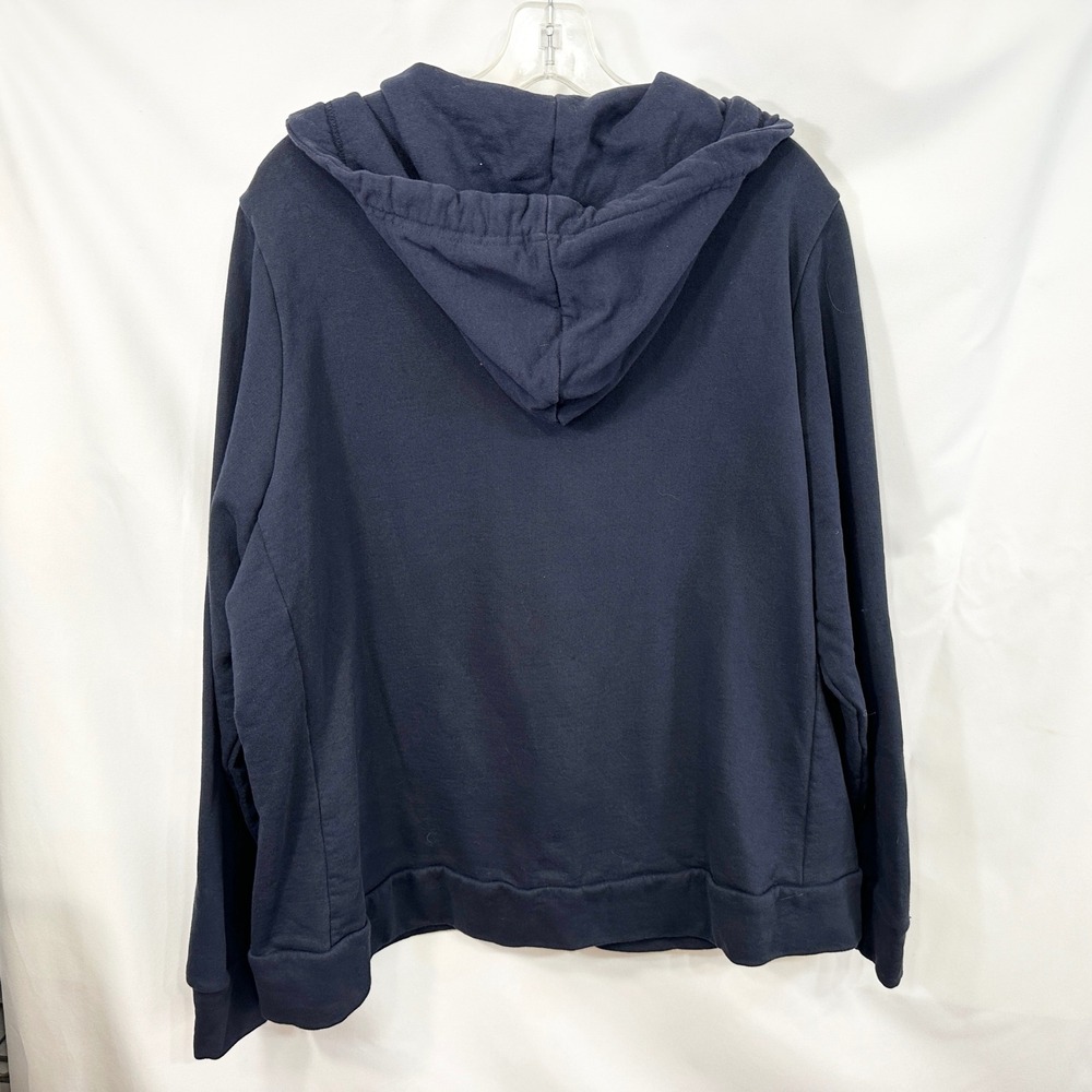 Avenue Plus Size 22/24 Hoodie Full Zip Up Jacket Athleisure Navy Blue Terry D - Picture 2 of 8